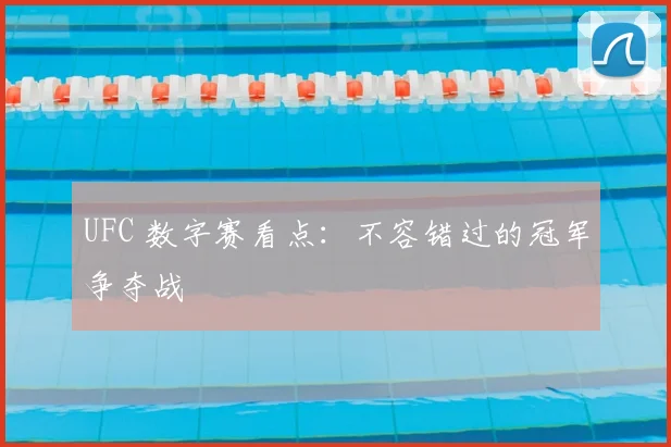 UFC 数字赛看点:不容错过的冠军争夺战